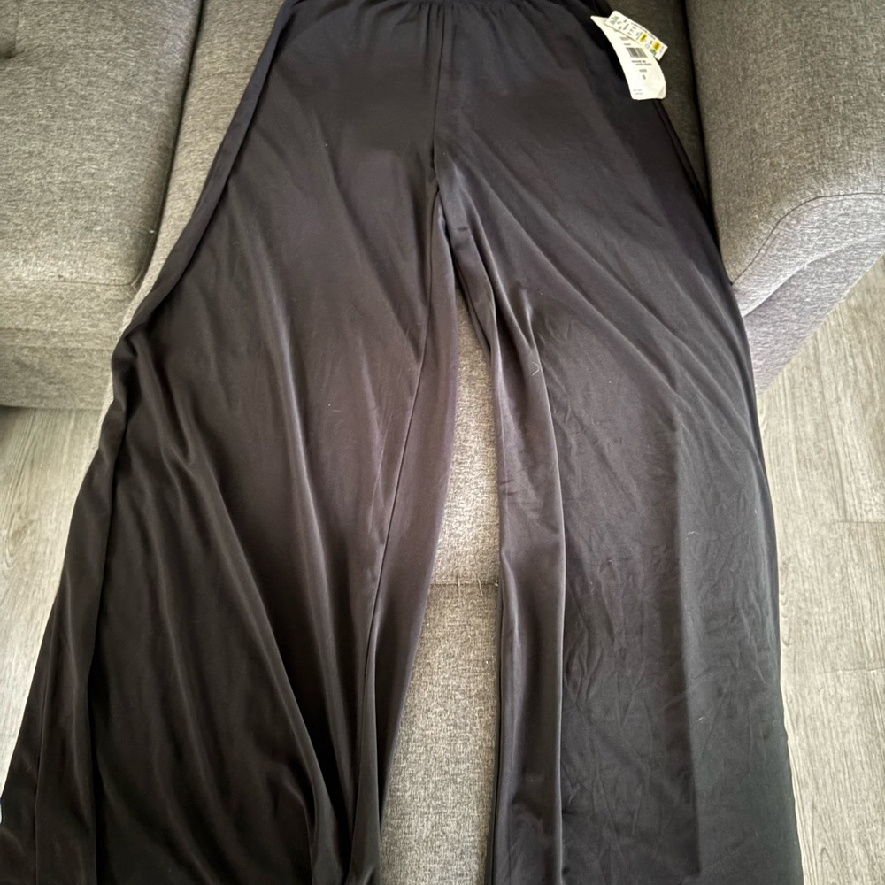 Wide Leg Black Lounge Pants